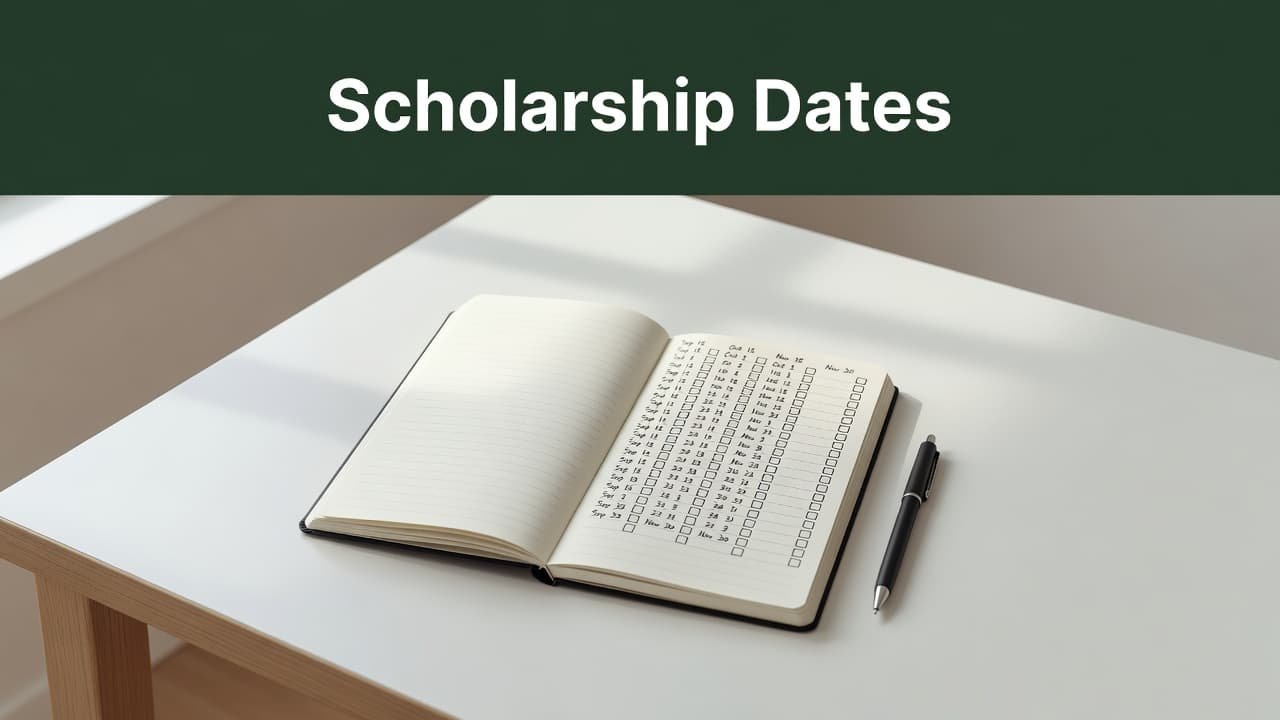 An open notebook displays a handwritten grid schedule with checkboxes on a clean desk. A dark green header bar featuring bold white text spans the top of this professional workspace scene.
