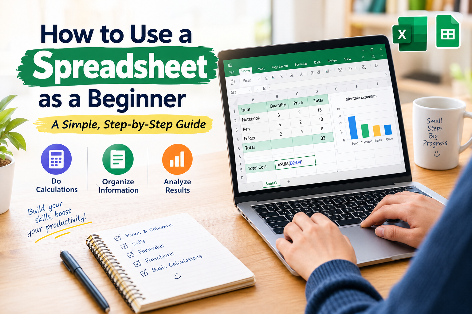 How to use a spreadsheet as a beginner